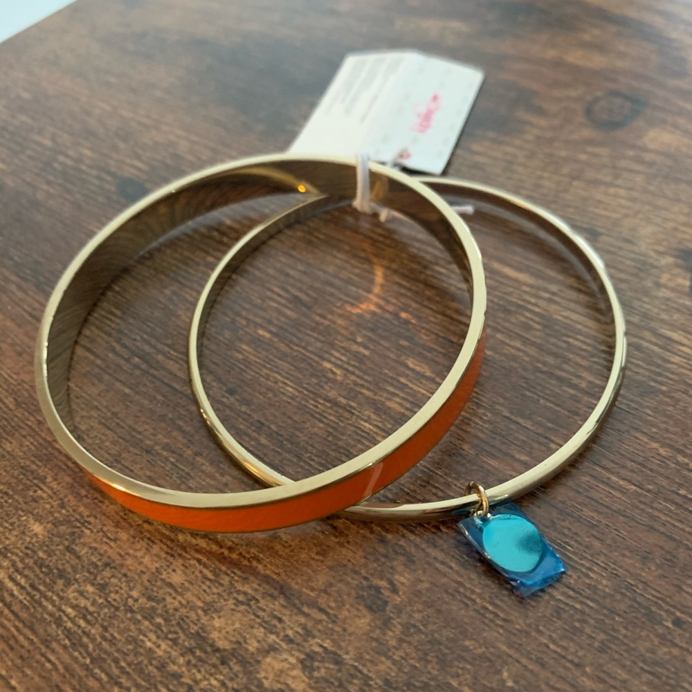 KIPLING Bangle Set - Orange & Gold NWT
